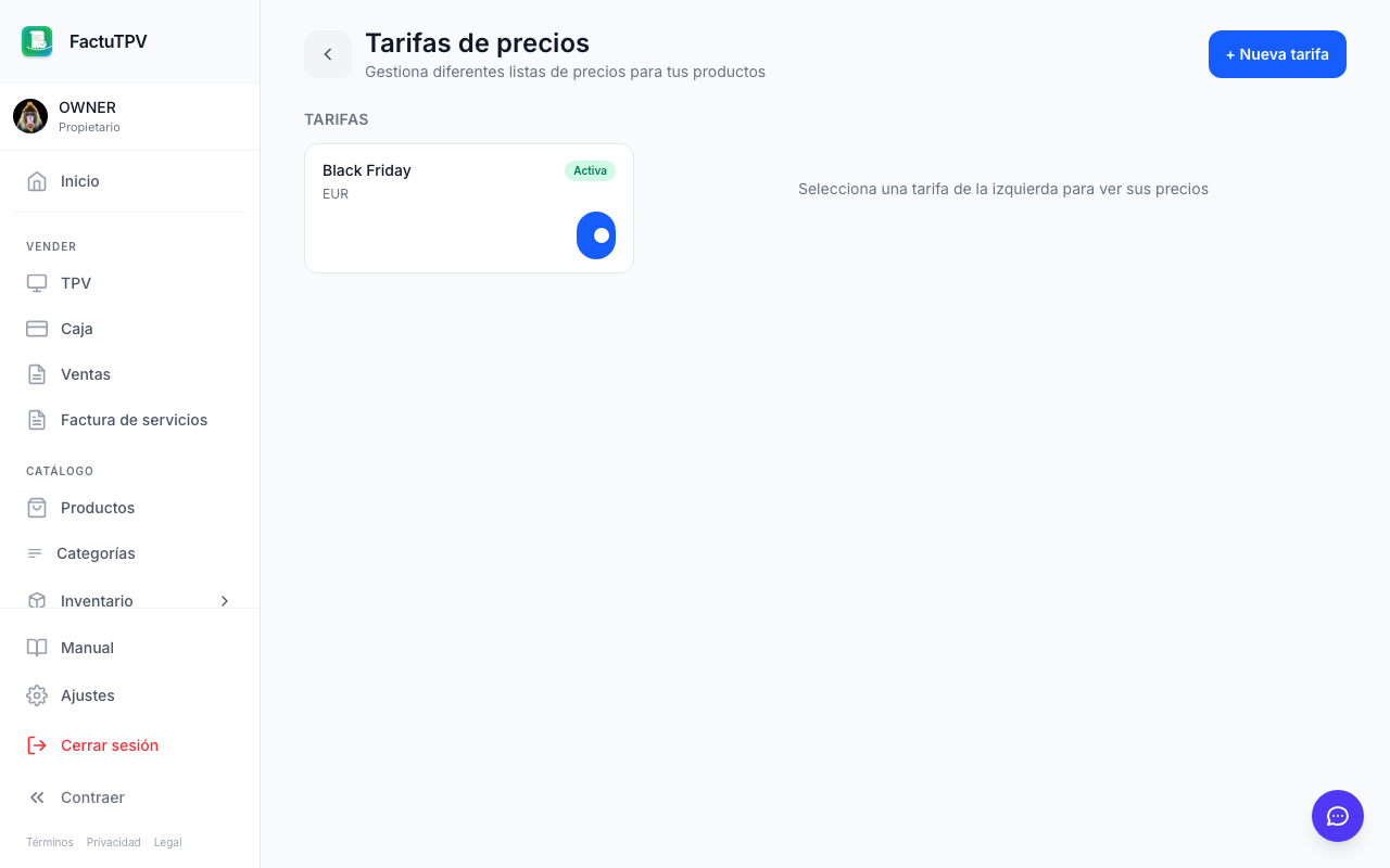 Listas de precios