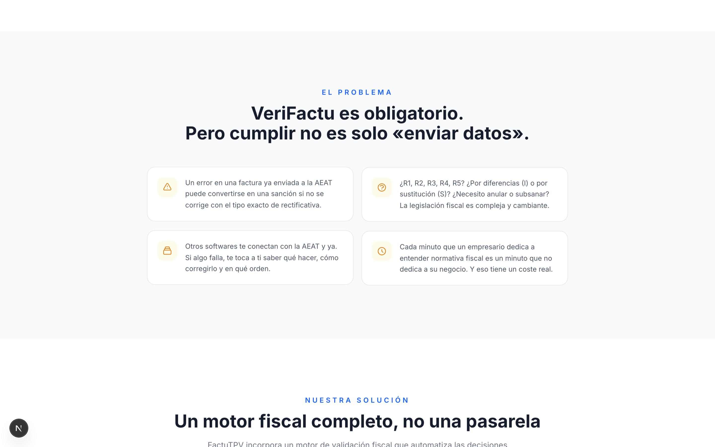 Detalle del problema fiscal y los cuatro dolores que resuelve el motor
