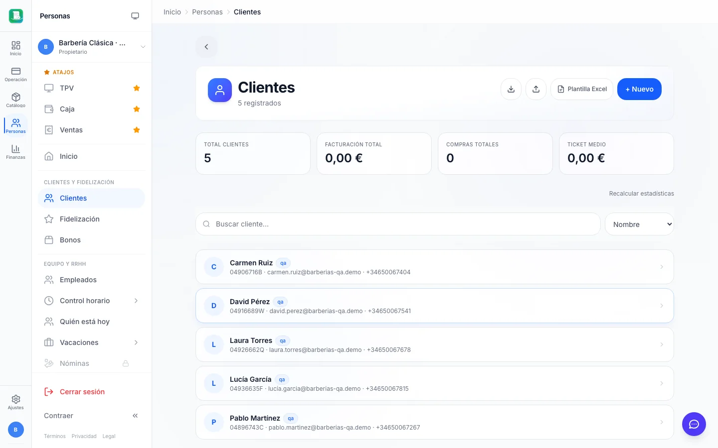Clientes (CRM) para barberías en FactuTPV