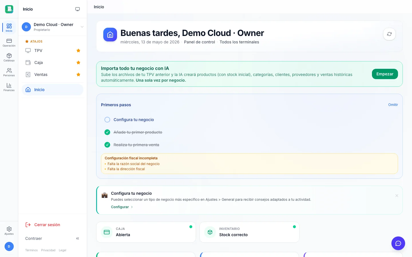 Informes y analítica para negocios en la nube en FactuTPV