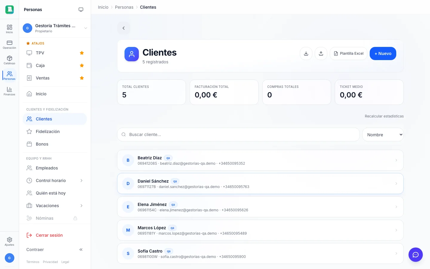 Clientes (CRM) para gestorías en FactuTPV