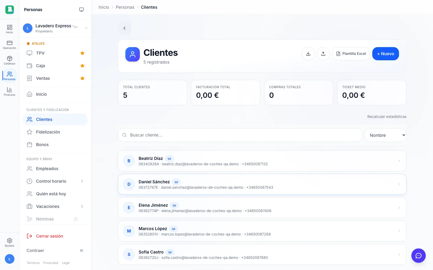 Clientes (CRM) para lavaderos de coches en FactuTPV