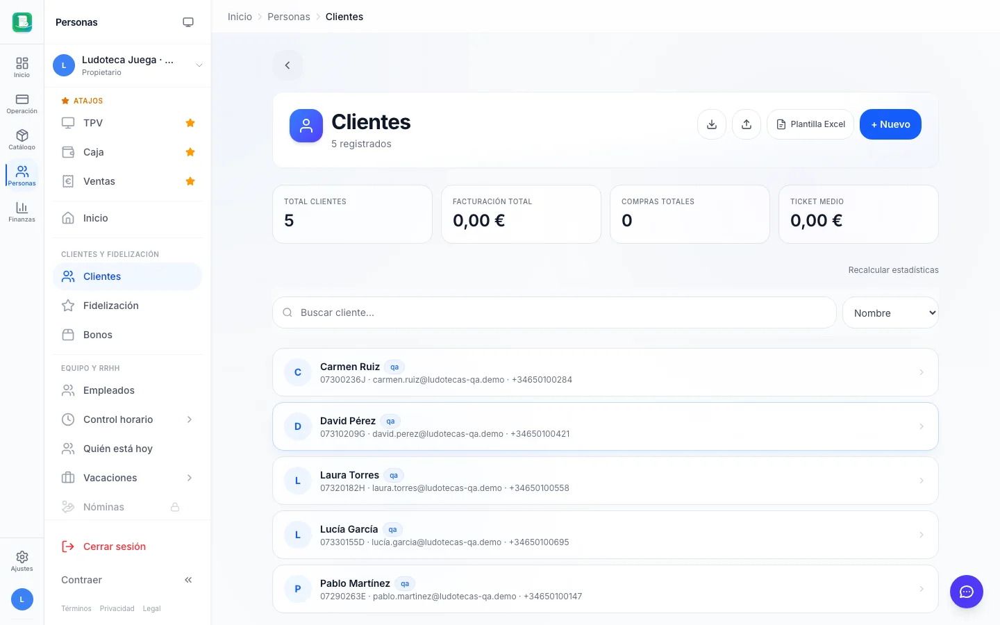 Clientes (CRM) para ludotecas en FactuTPV