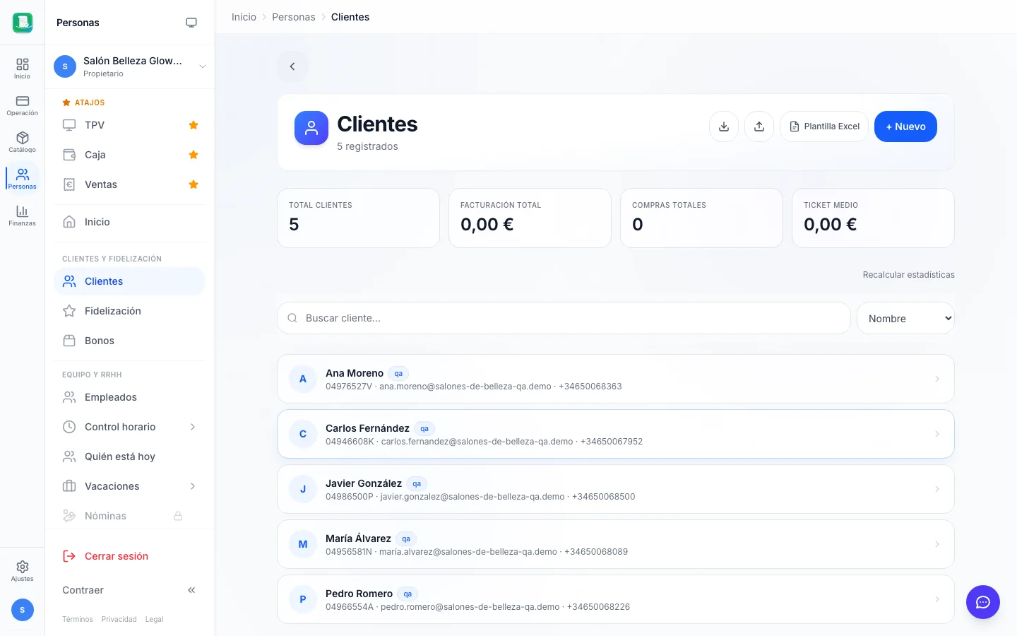 Clientes (CRM) para salones de belleza en FactuTPV